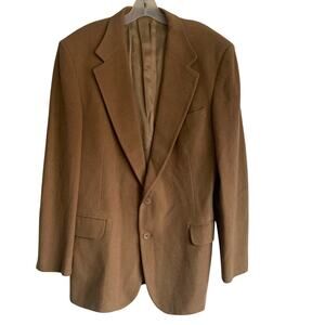 Robert Stock Men’s Wool Sport Coat Blazer Size 44L Tan Camel Brown